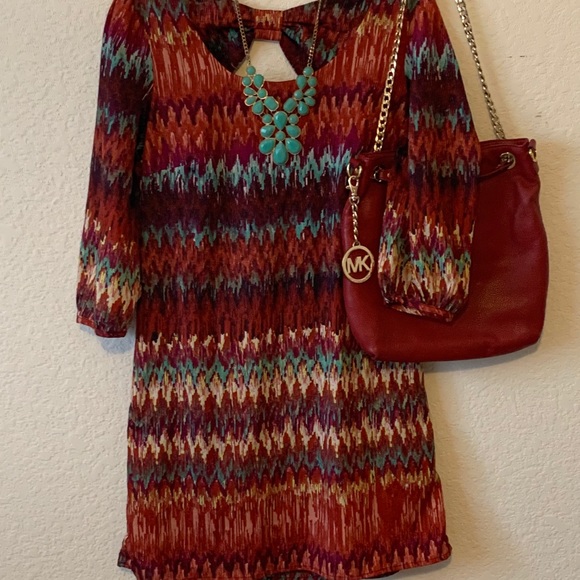 ✨👗LILY ROSE size S RED BOHO DRESS 👗✨ - Picture 2 of 7